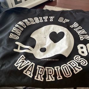 NWT Victoria's Secret NYLON BLACK PACKABLE GYM TOTE BAG.